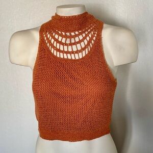 BCBGMaxazria - Burnt Orange/Sunbaked - Crochet Top - Size S